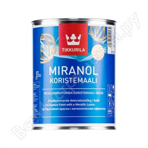 Декоративная краска tikkurila miranol с металлическим эффектом, для внутренних работ серебро 0,1л 677020006