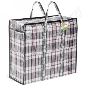 Хозяйственная сумка-баул любаша полипропилен, 45x40x20 см, 36 литров, черно-красная, 130 г/м2 604696