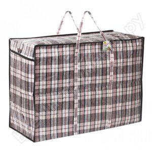 Хозяйственная сумка-баул любаша полипропилен, 70x50x30 см, 105 литров, черно-красная, 170 г/м2, 604703