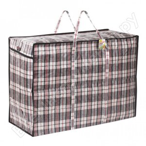 Хозяйственная сумка-баул любаша полипропилен, 80x60x35 см, 168 литров, черно-красная, 170 г/м2 604704