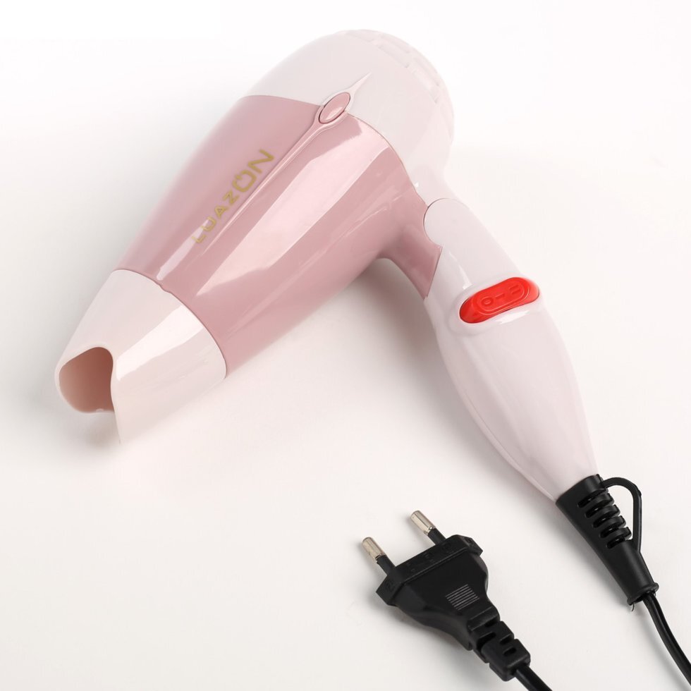 Фен для волос Luaz. ON LF - 23, 2 скорости, складная ручка, розовый - интернет магазин