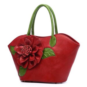 Brenice Национальный стиль Необычные с розой Украшение Faux кожаная сумочка для Женское