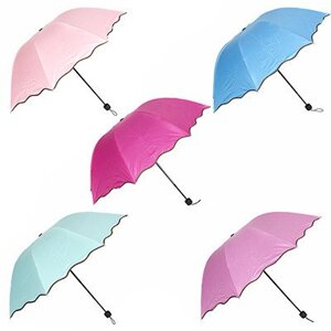 Зонт женский, механика, 8 спиц, 55см, металл, пластик, полиэстер, 6 цветов,6