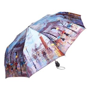 Зонт женский Город с каплями розовый Popular