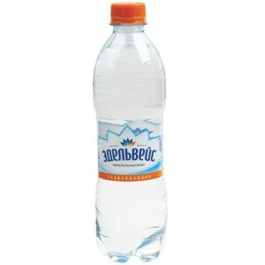 Вода газированная минеральная эдельвейс, 0,5 л, пластиковая бутылка
