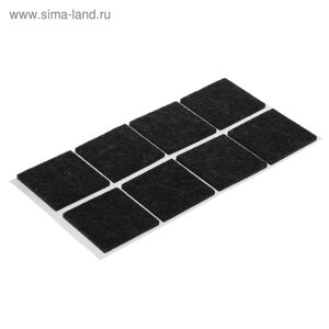 Накладка мебельная TUNDRA, 40 х 40 мм, квадратная, черная, 8 шт.
