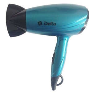 Фен delta DL-0933 бирюзовый: 1600вт, два режима, защита от перегрева, складная ручка (россия)(24)