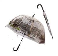 Прозрачный зонт-трость «Памятники Петербурга»купол 80 см)