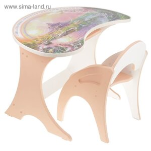 Набор мебели «Волшебный остров», столик, стульчик, цвет персиковый