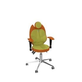 Кресло подростковое TRIO, эргономичное, обивка - ткань азур, цвет - оранжевый, оливковые вставки 5