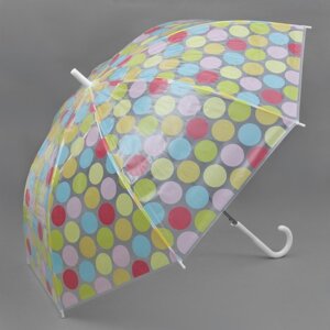 Зонт - трость полуавтоматический «Круги», 8 спиц, R = 57 см, разноцветный