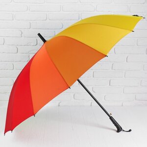 Зонт - трость полуавтоматический «Радуга», 16 спиц, R = 62 см, разноцветный