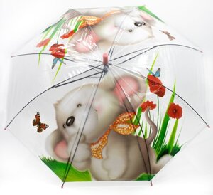 Зонт детский полуавтоматический Diniya 352 Мышенок (Прозрачный)