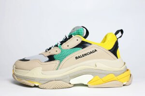 Размеры: 36. Повседневная обувь Balenciaga для женщин кроссовки Balenciaga Triple S Brown / Green / Yellow. Артикул - 76