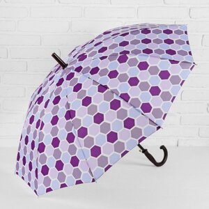 Зонт - трость полуавтоматический, 10 спиц, R = 51 см, цвет фиолетовый