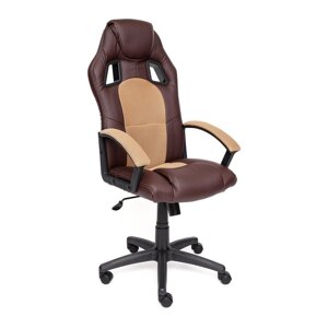 Кресло для геймера DRIVER кож/зам/ткань, коричневый/бронзовый, 36-36/21