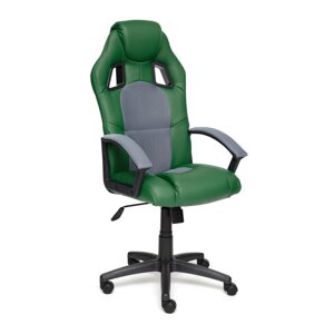 Кресло для геймера DRIVER кож/зам/ткань, зеленый/серый, 36-001/12