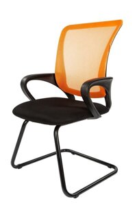 Кресло для посетителей Chairman 969 V сетка оранжевая/ткань черная