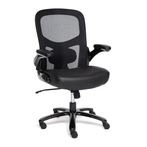 Кресло офисное BIG-1 сетка/рецикл. кожа, черный